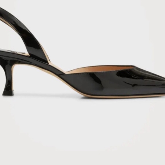 Authentic MANOLO BLAHNIK Patent Leather Slingback Heels - Picture 2 of 4